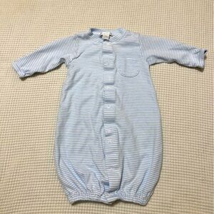 Kissy Kissy Preemie Converter Gown Playsuit Blue White Stripes Newborn Nightgown